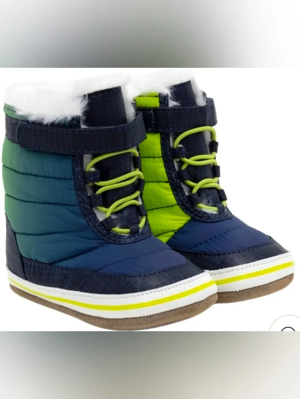 Robeez Baby Aspen Gradient Puffer Snow Boots Navy 6-9 Months